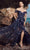 Janique W3017 - Off-Shoulder Floral Print Prom Gown Prom Dresses 16 / Navy Print