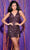 Jasz Couture 1124 - Sequin V-Neck Cocktail Dress Party Dresses 000 / Plum