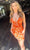 Jasz Couture 1225 - Bedazzled V-Neck Cocktail Dress Special Occasion Dress 000 / Orange