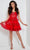 Jasz Couture 1625 - Strapless Corset Bodice Cocktail Dress Homecoming Dresses 000 / Red