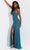 Jasz Couture 7540 - Halter Beaded Sleeveless Prom Dress Special Occasion Dress 000 / Teal