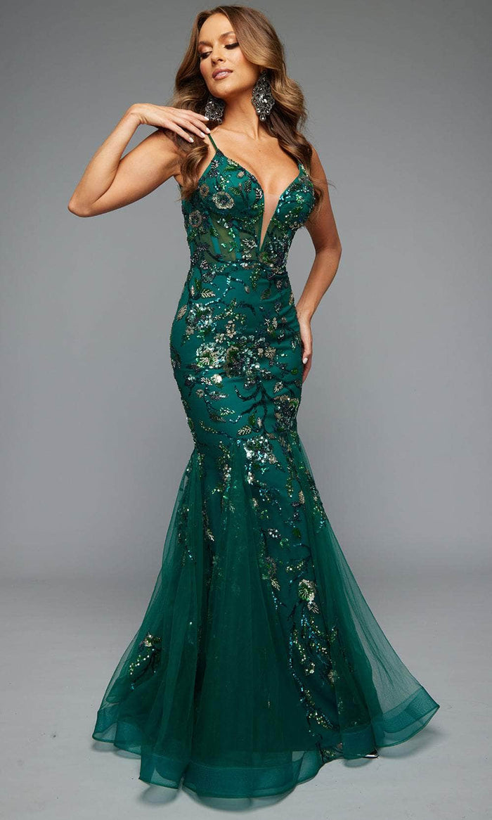 Jasz Couture 7619 - Floral Embroidered Mermaid Gown Special Occasion Dress