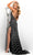 Jasz Couture - Chevron Beaded Evening Dress 7363 - 1 pc Black In Size 4 Available Evening Dresses 4 / Black