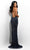 Jasz Couture - Stripe Beaded Prom Dress with Slit 7342 - 1 pc Navy/Silver In Size 2 Available CCSALE 2 / Navy/Silver