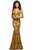 Johnathan Kayne 2106 - Velvet Sequin Mermaid Evening Gown Evening Dresses 00 / Marigold/Multi