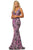 Johnathan Kayne 2106 - Velvet Sequin Mermaid Evening Gown Evening Dresses 00 / Pink/Multi