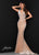 Johnathan Kayne 2308 - Plunging V-Neck Velvet Evening Dress Evening Dresses 00 / Latte