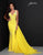 Johnathan Kayne 2308 - Plunging V-Neck Velvet Evening Dress Evening Dresses 00 / Yellow