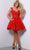 Johnathan Kayne 2772 - Emrboidered Lace A-Line Cocktail Dress Cocktail Dresses 00 / Red