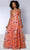 Johnathan Kayne 2813 - Sequin Floral Evening Dress Evening Dresses 00 / Orange-Multi