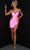 Johnathan Kayne 2823S - Draped Sleeve Cocktail Dress Homecoming Dresses 00 / Flamingo