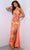 Johnathan Kayne 2836 - Sequined Strappy Back Prom Dress Prom Dresses 00 / Orange-Multi