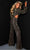 Johnathan Kayne 2884 - Long Sleeve Metallic Printed Jumpsuit Formal Pantsuits