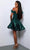 Johnathan Kayne 2887S - Feather Accent V-Neck Cocktail Dress Homecoming Dresses