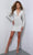 Johnathan Kayne 2901S - Long Sleeve Rhinestone Cocktail Dress Party Dresses 00 / White