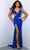 Johnathan Kayne 2915 - Side Cut-Out Detailed Beaded Prom Gown Evening Dresses 00 / Royal