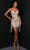 Johnathan Kayne 2977 - Fringed Skirt Cocktail Dress Holiday Dresses 00 / Nude-Silver