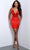 Johnathan Kayne 2983 - Plunging V-Neck Cocktail Dress Homecoming Dresses 00 / Red