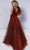 Johnathan Kayne 3014 - V-Neck Ruched Detailed Prom Gown Special Occasion Dress