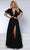 Johnathan Kayne DPO1 - Flutter Sleeve Silk Evening Gown Mother of the Bride Dresses 00 / Black