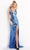 Jovani 02479SC - Plunging V-Neck Cut-Glass Prom Dress Prom Dresses 6 / Nude