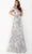 Jovani 02921SC - Short Sleeve Tiered Evening Gown Evening Dresses 24 / Grey Multi