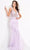 Jovani 03023SC - Feather Detailed V-Neck Prom Gown Prom Dresses 6 / Lilac