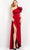 Jovani 04352SC - One Shoulder Ruffled Evening Dress Evening Dresses 00 / Cranberry