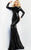 Jovani - 06214 Sequined Long Sleeve High Neck Trumpet Gown Prom Dresses 00 / Black