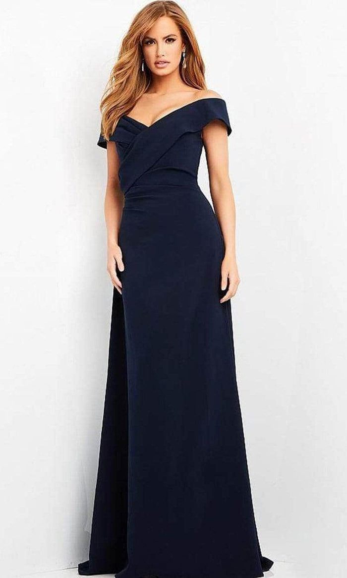 Jovani 06746SC - Cross Bodice Evening Gown Evening Dresses 8 / Navy