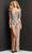 Jovani 07031SC - Fringed Shoulder Sheath Prom Gown Prom Dresses 14 / Nude/Gunmetal