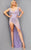 Jovani 07031SC - Fringed Shoulder Sheath Prom Gown Prom Dresses 14 / Nude/Gunmetal