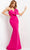 Jovani 07306 - One-Sleeve Fitted Evening Dress Prom Dresses 00 / Fuchsia