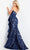 Jovani 08685 - Straight Neck Trumpet Dress with Matching Shawl Prom Dresses 6 / Navy