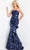 Jovani 08685 - Straight Neck Trumpet Dress with Matching Shawl Prom Dresses 6 / Navy