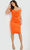 Jovani 09423 - Pleated Off Shoulder Cocktail Dress Cocktail Dresses 00 / Orange