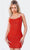 Jovani 09938SC - Embellished Cowl Neck Cocktail Dress Cocktail Dresses 00 / Orange