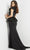 Jovani 09997SC - Ruffled Jewel Neck Evening Dress Evening Dresses 8 / Black