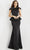 Jovani 09997SC - Ruffled Jewel Neck Evening Dress Evening Dresses 8 / Black