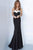 Jovani 12020SC - Bow Back Trumpet Evening Dress Evening Dresses 12 / Black/White