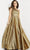 Jovani 22268SC - Ruffled One Shoulder Evening Gown Evening Dresses 6 / Wine