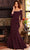 Jovani 23190SC - Draped Off-Shoulder Evening Dress Evening Dresses 00 / Plum