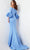 Jovani 23716SC - Ruffled Detail Off-Shoulder Prom Dress Evening Dresses 16 / Light-Blue