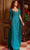 Jovani 23891SC - Beaded Mesh Cape Evening Dress Evening Dresses 14 / Peacock