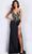 Jovani 23938 - Floral Beaded Evening Gown Special Occasion Dress 00 / Black