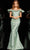 Jovani 25674SC - Off Shoulder Mermaid Evening Gown Military Ball 18 / Mint