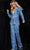 Jovani 25886SC - Two Piece Shimmer Pantsuit Formal Pantsuits 12 / Blue/Silver