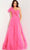 Jovani 25919SC - Ruffled Shoulder A-Line Prom Dress Ball Gowns 8 / Hot Pink