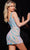 Jovani 25925SC - Patterned Sequin Sheath Cocktail Dress Cocktail Dresses 8 / Nude/ Multi