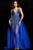 Jovani 26058SC - Plunging V-Neck See-Through Prom Gown Prom Dresses 2 / Royal